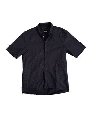 Rag & Bone Navy Short Sleeve Button-Up Pattern Shirt